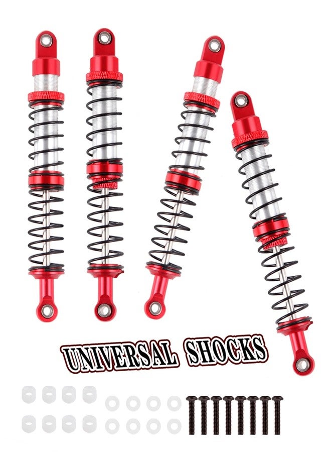 Rcarmumb 100mm Universal Shock Absorber Upgrades Part for 1/10 RC Scale Cars,Aluminum Alloy 7075 RC Adjustable Shocks Damper Universal Hops Up,4PCS,Red - Image 1